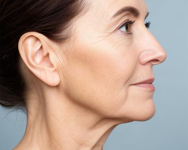 Perfil de mujer adulta con óvalo facial de apariencia más definida tras 90 días